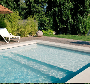 Pool stairs individual shape – entrance inside
