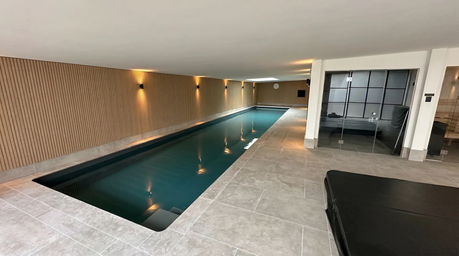 an indoor swimming pool
